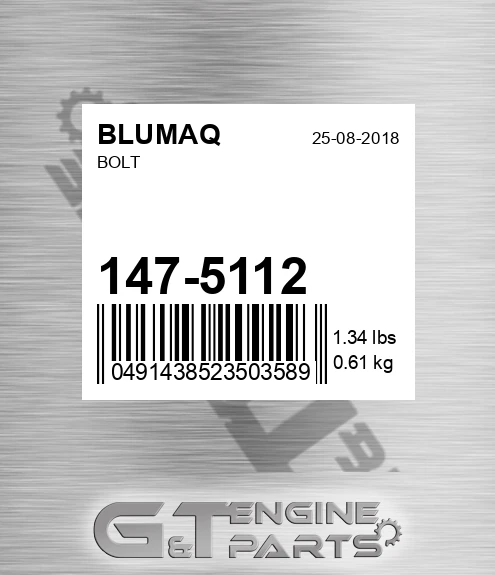 147-5112 Bolt for BLUMAQ