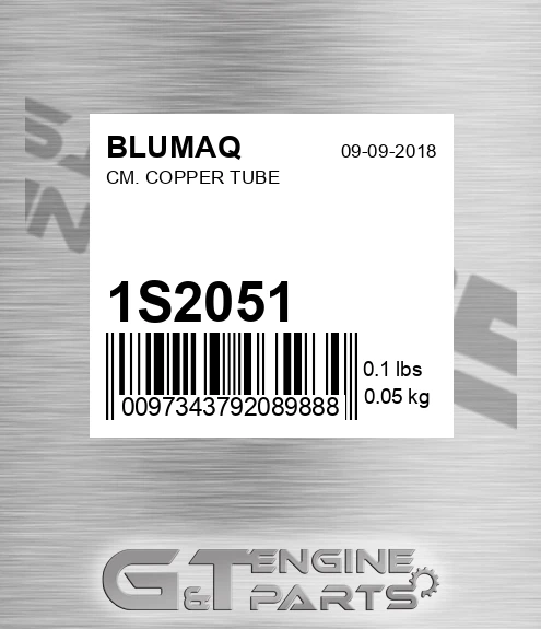 1S-2051 Cm. Copper Tube for BLUMAQ