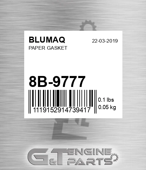 8B-9777 Paper Gasket for BLUMAQ