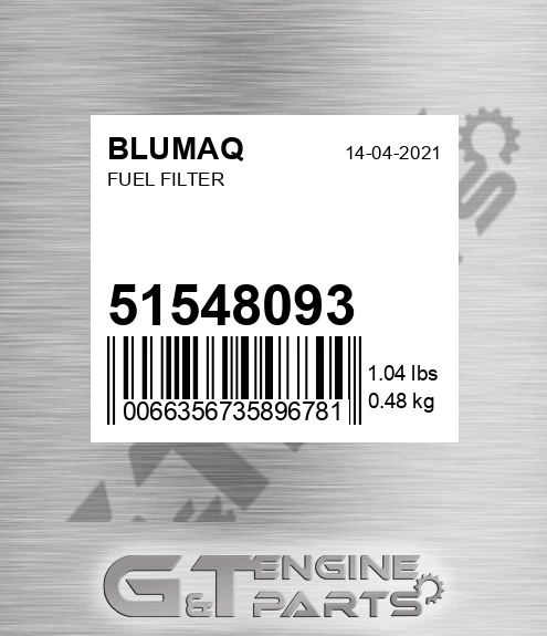 51548093 BLUMAQ Fuel Filter