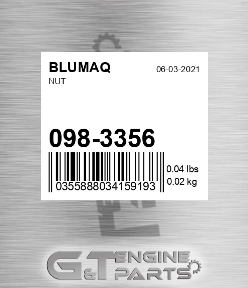 098-3356 Nut for BLUMAQ