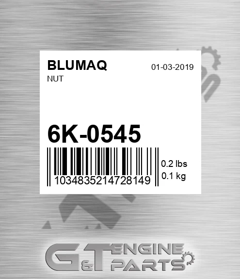 6K-0545 Nut for BLUMAQ