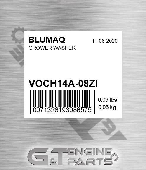 VOCH14A-08ZI Grower Washer for BLUMAQ