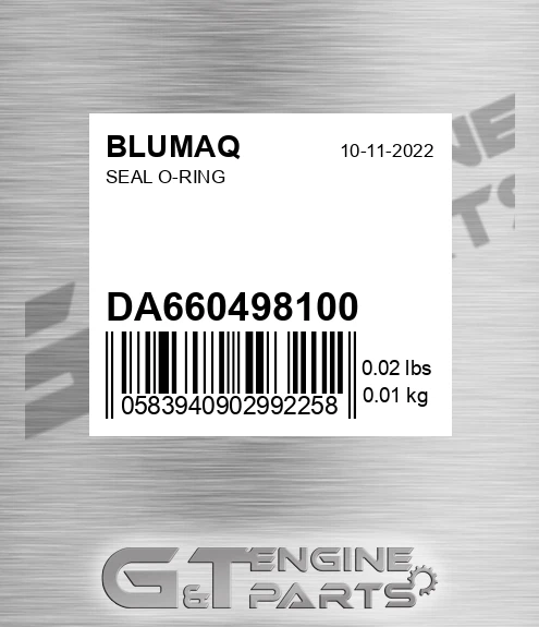 DA660498100 Seal O-ring