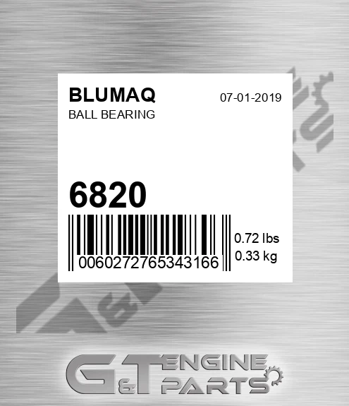 6820 Ball Bearing for BLUMAQ