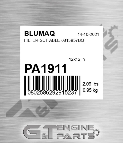 PA1911 Filter Suitable 0813957bq for BLUMAQ