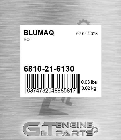 6810-21-6130 Bolt for BLUMAQ