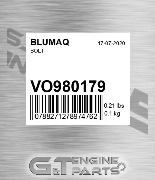 VO980179 Bolt for BLUMAQ
