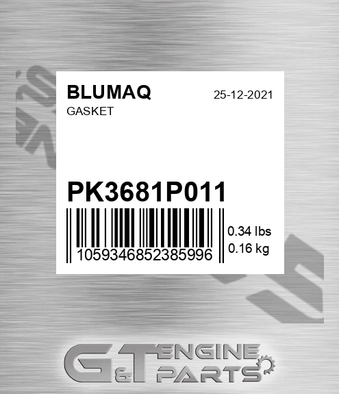 PK3681P011 Gasket for BLUMAQ