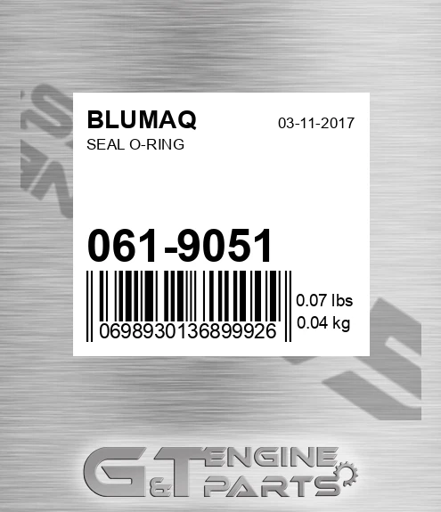 061-9051 Seal O-ring for BLUMAQ