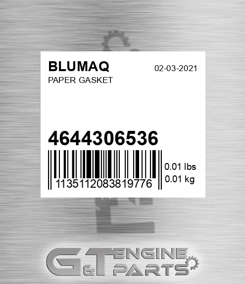 4644.306.536 Paper Gasket for BLUMAQ