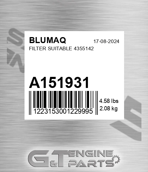 A151931 Filter Suitable 4355142