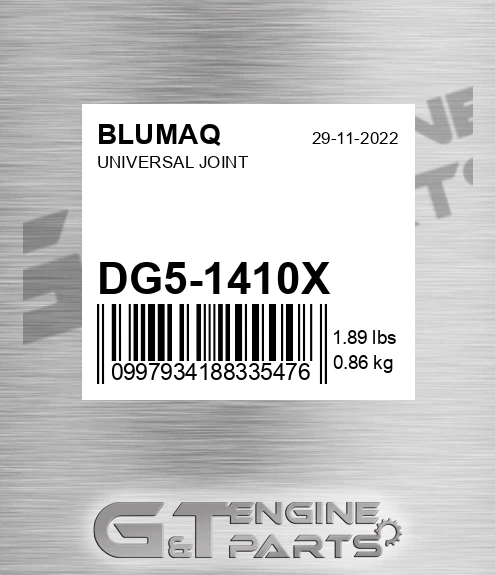 DG5-1410X Universal Joint for BLUMAQ