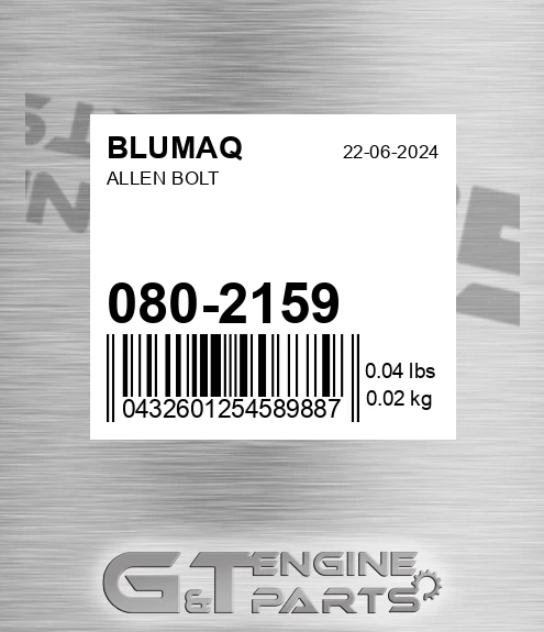 080-2159 Allen Bolt for BLUMAQ