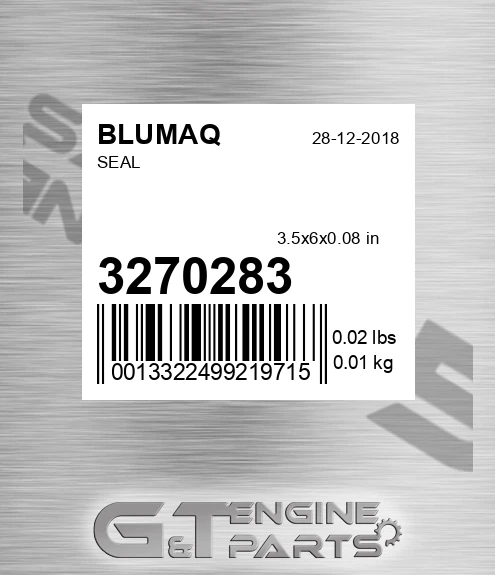 327-0283 Seal for BLUMAQ