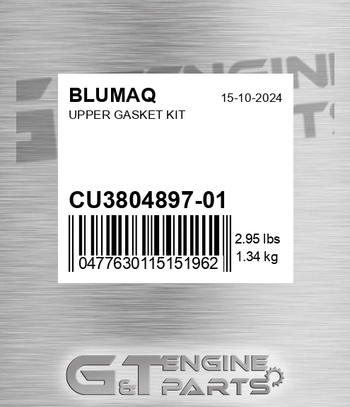CU3804897-01 Upper Gasket Kit for BLUMAQ