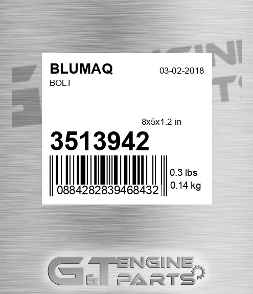 351-3942 Bolt for BLUMAQ