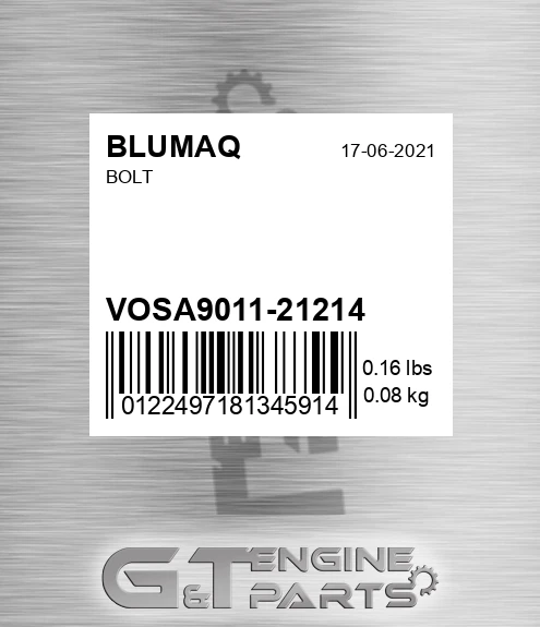 VOSA9011-21214 Bolt for BLUMAQ