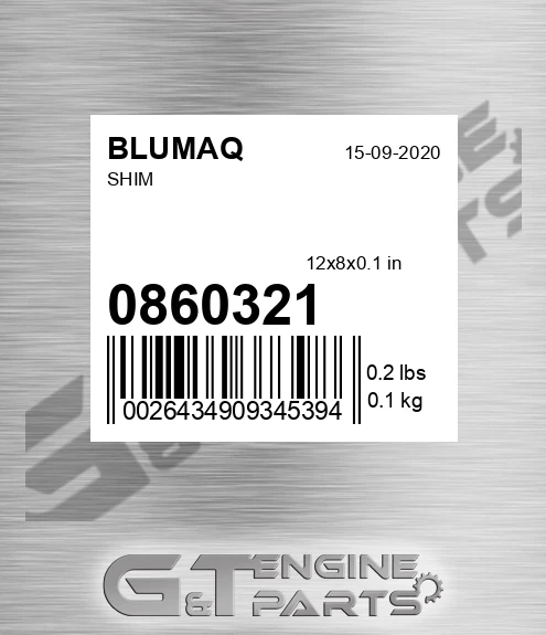 086-0321 Shim for BLUMAQ