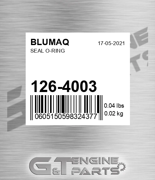 126-4003 Seal O-ring for BLUMAQ