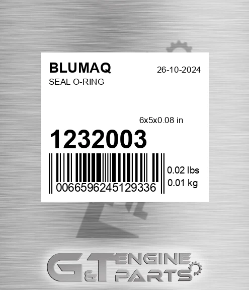 123-2003 Seal O-ring for BLUMAQ