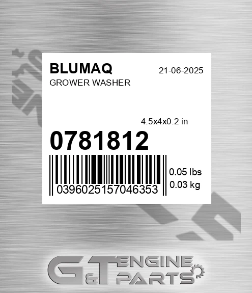 078-1812 Grower Washer for BLUMAQ
