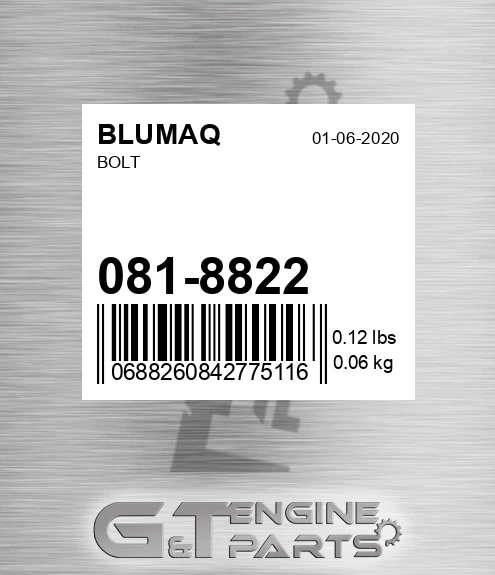 081-8822 Bolt for BLUMAQ