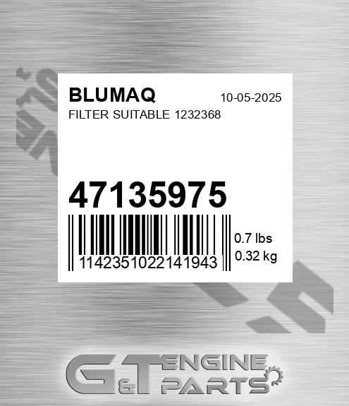 47135975 BLUMAQ Filter Suitable 1232368