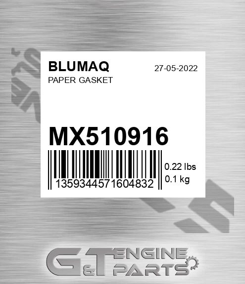 MX510916 BLUMAQ Paper Gasket