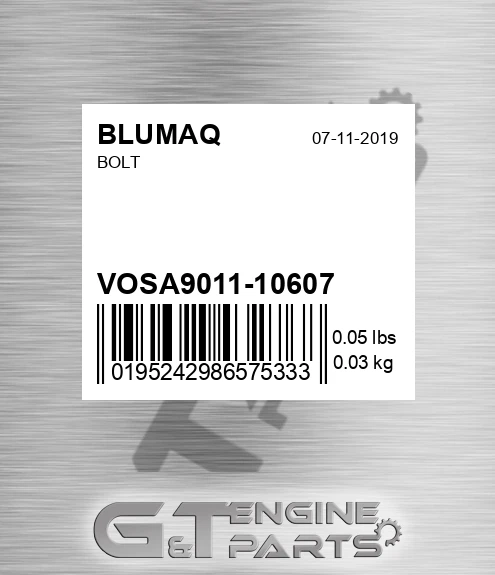 VOSA9011-10607 Bolt for BLUMAQ