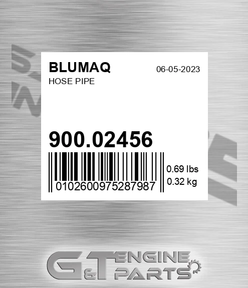 900.02456 Hose Pipe for BLUMAQ