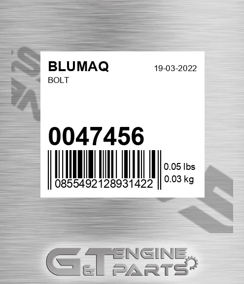 0047456 Bolt for BLUMAQ