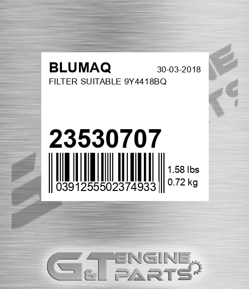 23530707 Filter Suitable 9y4418bq for BLUMAQ