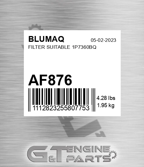 AF876 BLUMAQ Filter Suitable 1p7360bq