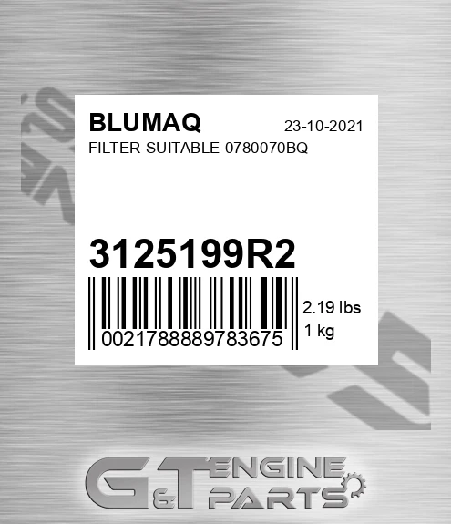 3125199R2 BLUMAQ Filter Suitable 0780070bq