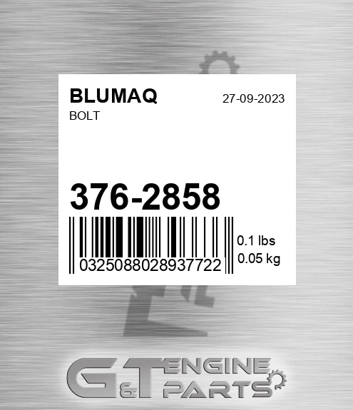 376-2858 Bolt for BLUMAQ