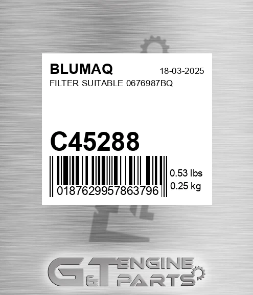 C45288 BLUMAQ Filter Suitable 0676987bq