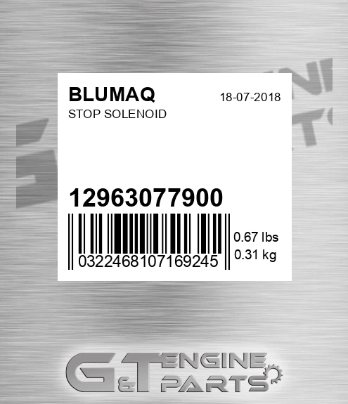 12963077900 Stop Solenoid for BLUMAQ