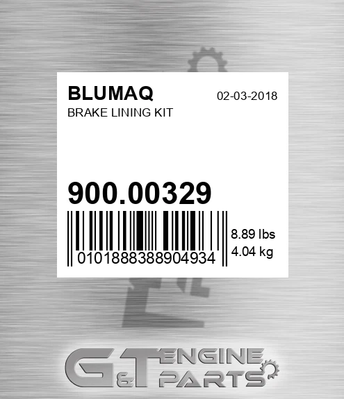 900.00329 Brake Lining Kit for BLUMAQ