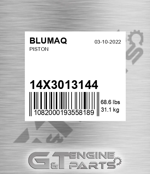 14X3013144 Piston for BLUMAQ