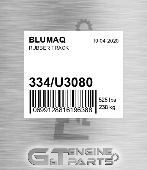 334/U3080 Rubber Track for BLUMAQ