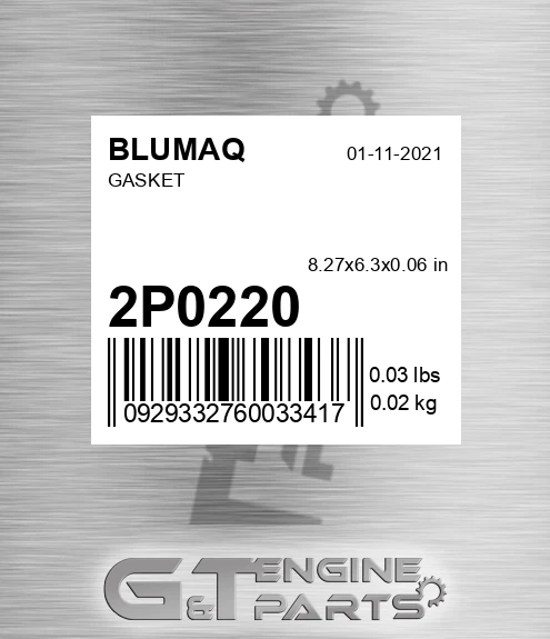 2P-0220 Gasket for BLUMAQ