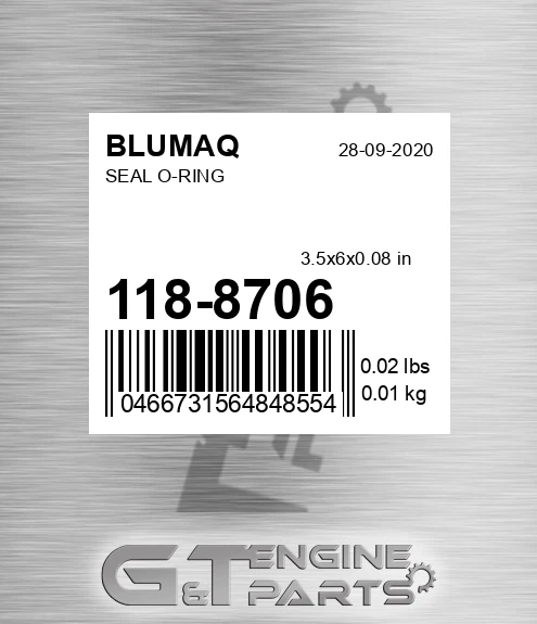 118-8706 Seal O-ring for BLUMAQ