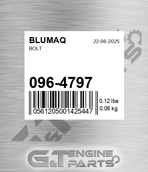096-4797 Bolt for BLUMAQ