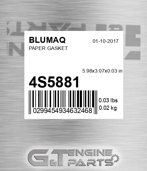 4S-5881 Paper Gasket for BLUMAQ