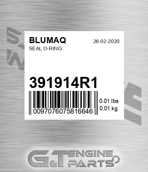 391914R1 Seal O-ring