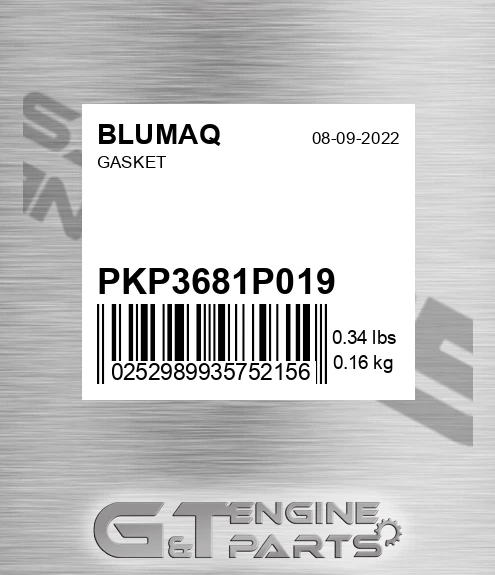 PKP3681P019 Gasket for BLUMAQ