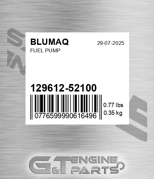 12961252100 Fuel Pump for BLUMAQ
