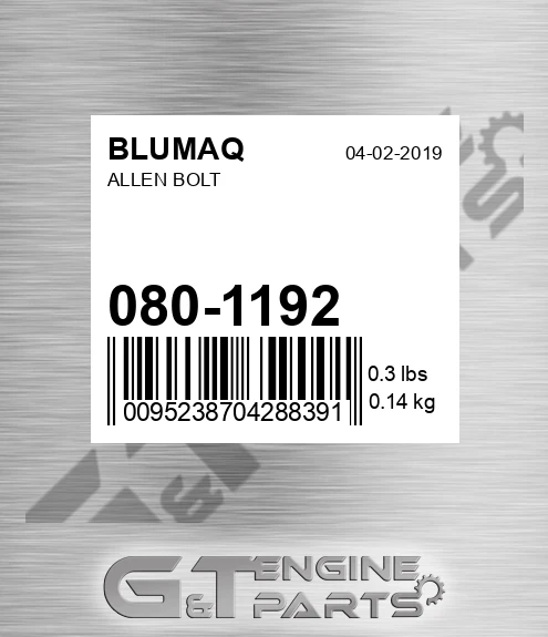 080-1192 Allen Bolt for BLUMAQ