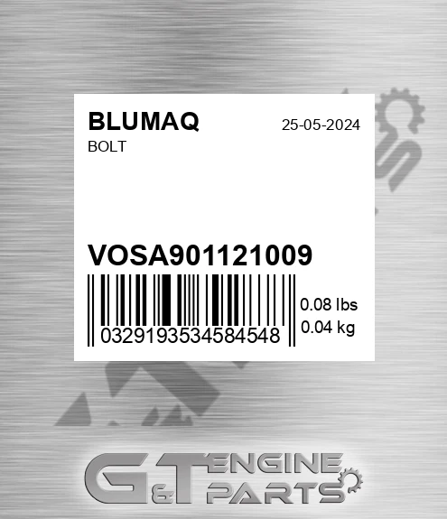 VOSA9011-21009 Bolt for BLUMAQ